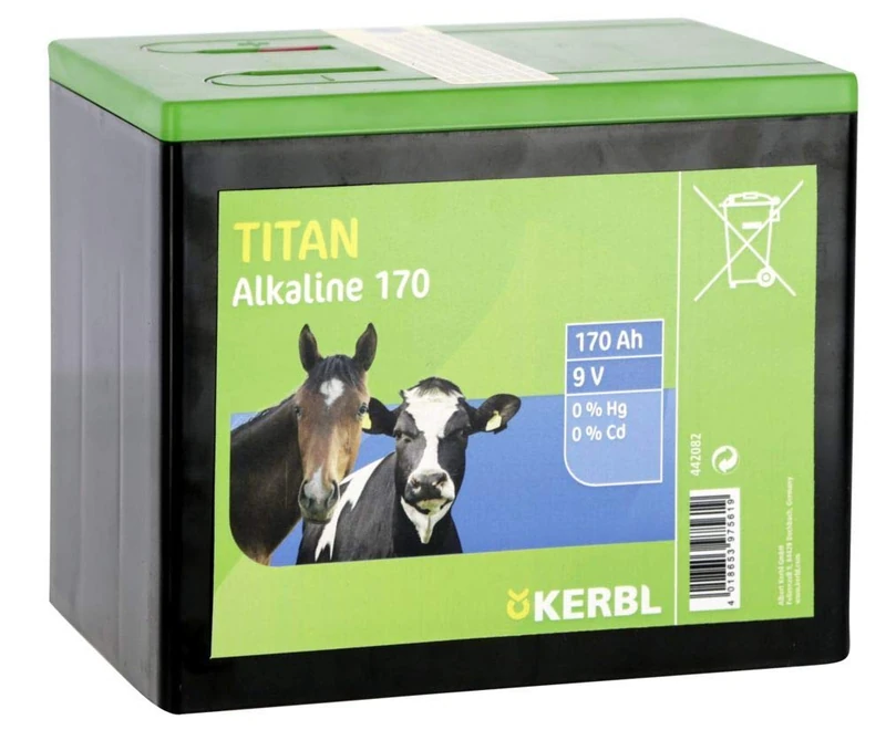 Kerbl 442082 Titan Alkaline Dry Battery 9 V 170 Ah