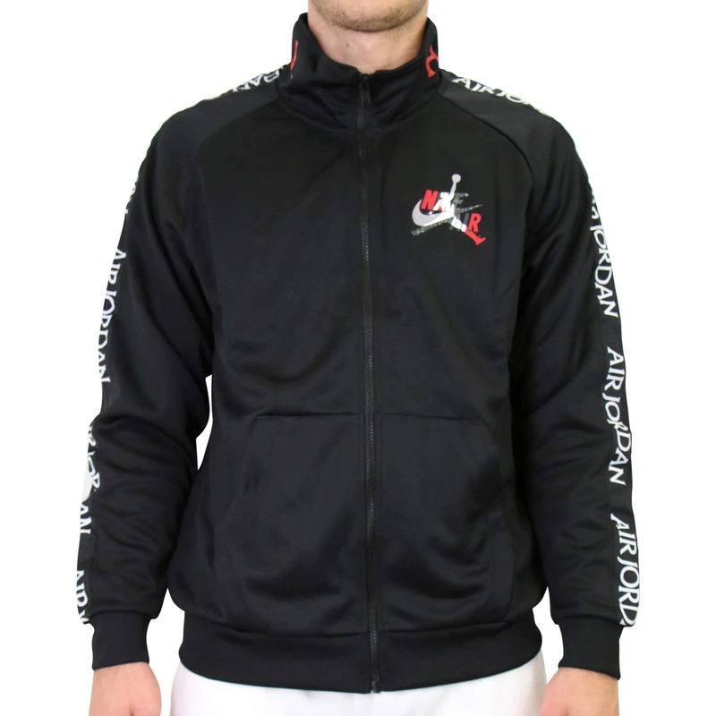 Nike J JM Clscs Tricot Warmup Jkt Sport Jacket - Black/Gym Red/White, M