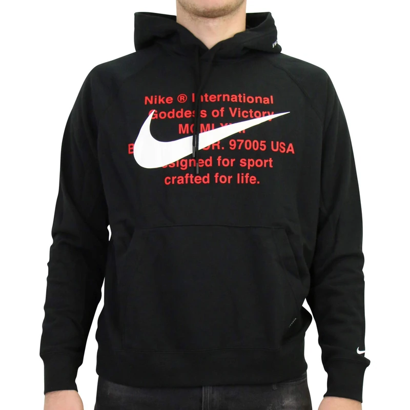 Nike M Nsw Swoosh Hoodie PO ft Sweatshirt - Black/White, XX-Large