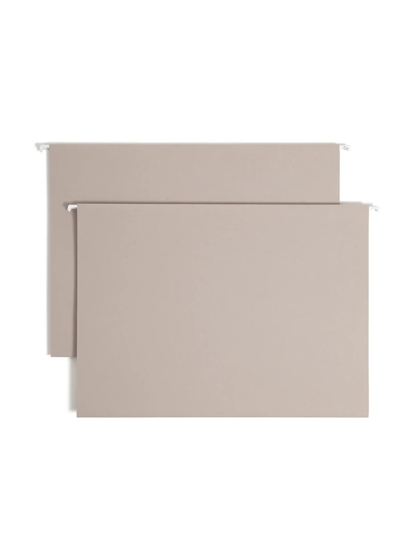 Smead TUFF Extra Capacity Box Bottom Hanging Folder, 3" Expansion, 1/3-Cut Easy Slide Tab, Legal Size, Steel Gray, 18 per Box (64341)