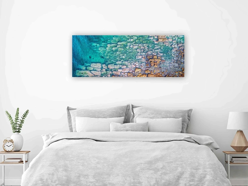 Oedim Panoramic Picture PVC Digital Print Edge of Stones | Multicoloured | 150 x 60 cm | Panoramic Wall Picture, Durable and Economical