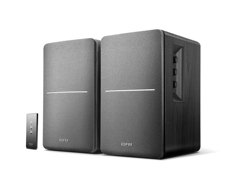 Edifier R1280T Powered Bookshelf Speakers - 2.0 Active Near Field Monitors - Studio Monitor Speaker - Black Wooden Enclosure - 42 Watts RMS