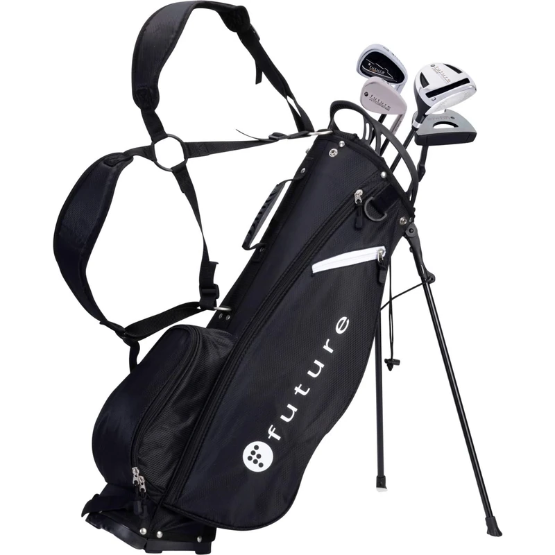 Future Junior Golf Set - Right Handed - Stainless Heads & Composite Shafts (150-170 cm (14-16 Years), Black)