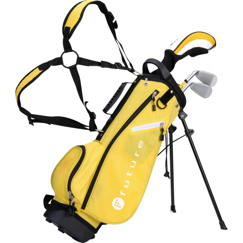 Future Junior Golf Set - Right Handed - Stainless Heads & Composite Shafts (105-120 cm (5-7 Years), Yellow)