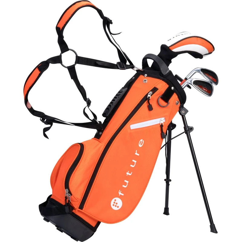 Future Junior Golf Set - Right Handed - Stainless Heads & Composite Shafts (80-105 cm (2-4 Years), Orange)