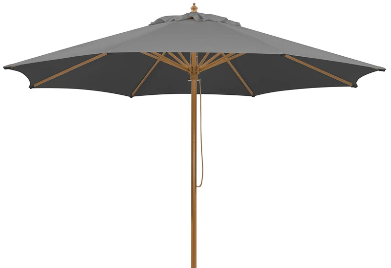 Schneider Umbrella Schneider Malaga, Big Sun Umbrella, Anthracite, Approx. 300 cm 8 piece round parasol
