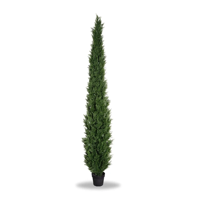 Silk Tree Warehouse Company Inc One 8 Foot Outdoor Artificial Cedar Topiary Tree Potted UV Rated Plant (8 Foot)