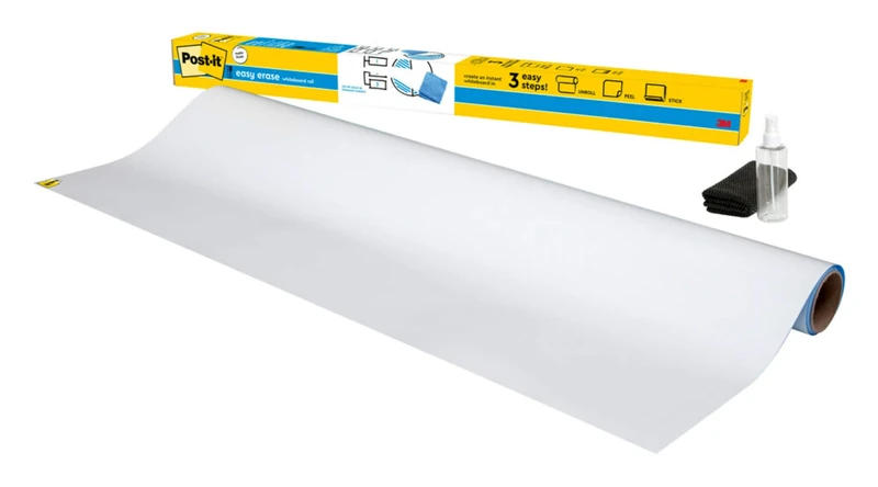 Post-it Easy Erase Whiteboard Surface, 1 Roll, 121.9 x 182.9 cm