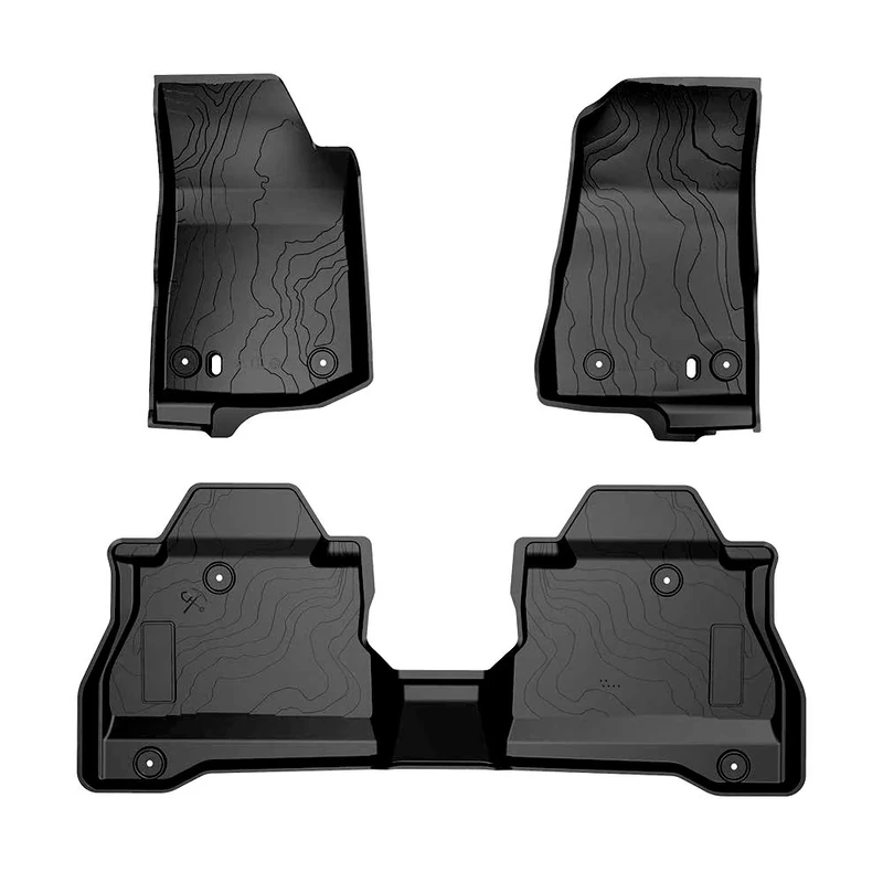 JoyTutus Floor Mats Compatible with Gladiator 2020 2021 2022 2023, TPE All Weather Protection Floor Mats, Floor Liners Front & Rear Complete Set fits Gladiator JT 4 Door 82215626AB - Custom Fit