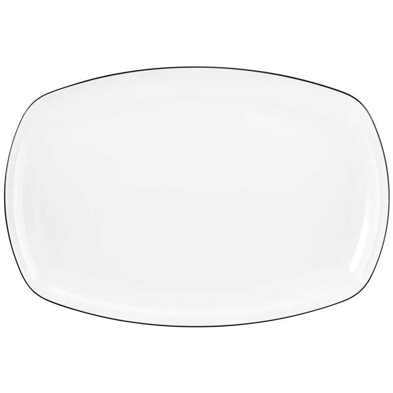 Seltmann 001.755629 Lido Black Line Rectangular Plate 35 cm x 24 cm Black