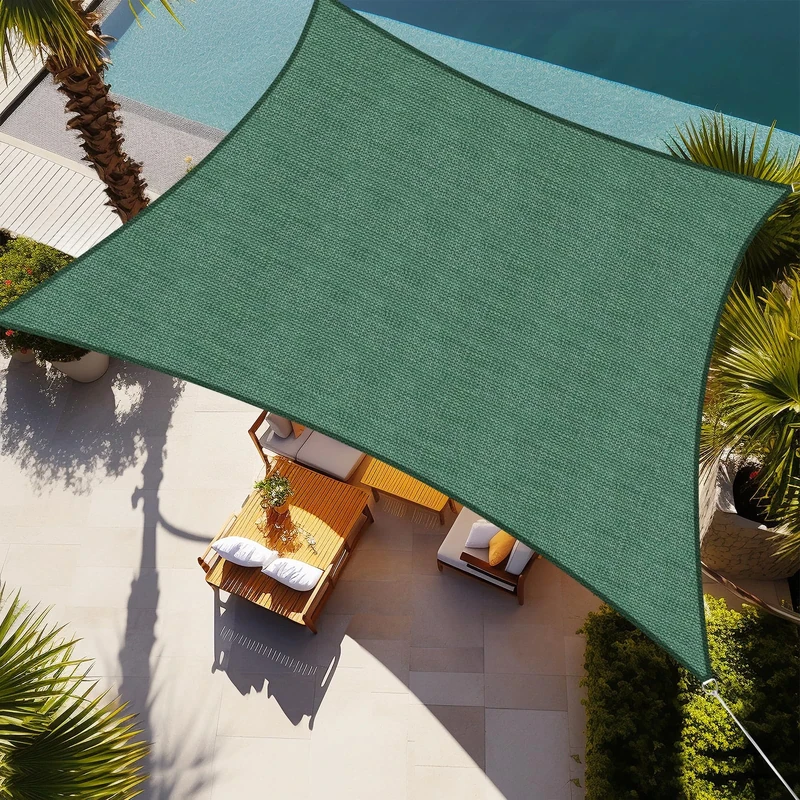 Shade&Beyond Sun Shade Sail Rectangle Canopy 12' x 16' Sail Shade Green Sun Shades for Patios