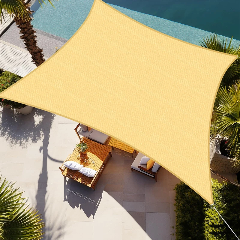 Shade&Beyond Sun Shade Sail Rectangle Canopy 10' x 15' Sail Shade Sand Sun Shades for Patios