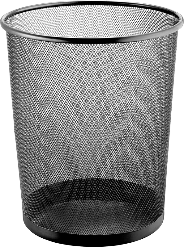 Helit The Circle Network H2518595-12 Waste Paper Bin 15 litres Black Mesh Steel Pack of 12