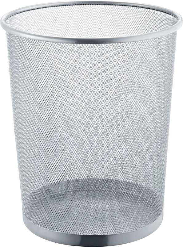 Helit H2518500-12 - Waste Paper Bin Mesh Steel 15 L "The Circle Network" Silver Pack of 12