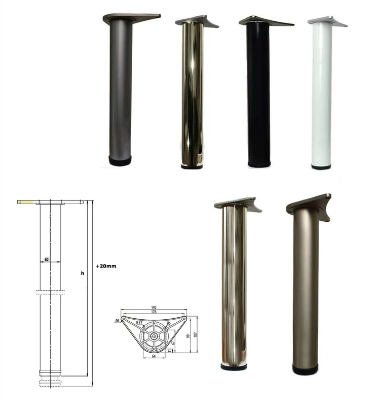 Adjustable Breakfast Bar Worktop Support Table Kitchen Leg 710/820/1100 mm (1100mm, White)