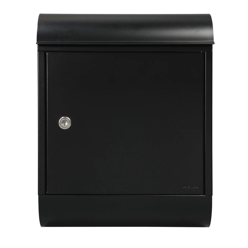 MEFA 844100M Topaz 844 Letterbox with Newspaper Holder (Deep Black, Structure-RAL 9005, with Security Lock, 430 x 340 x 150 mm)