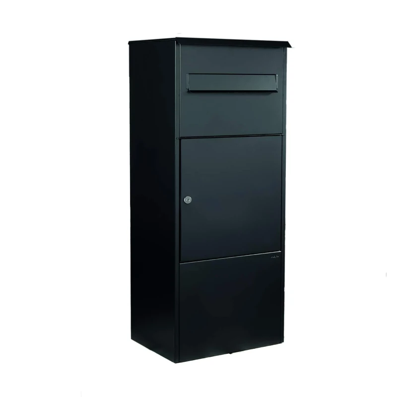 MEFA 480100M Oak 480 Letter (Deep Black Structure, Large Parcel Slot, Post Box with Lock, Size 1010 x 421 x 344 mm)