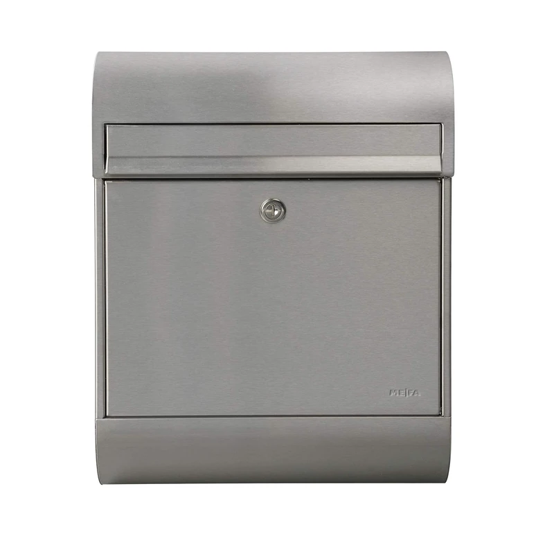 MEFA 866020M Ruby 866 Letterbox with Newspaper Holder (Stainless Steel, Postbox with Security Lock, 450 x 350 x 150 mm), stainlesssteel