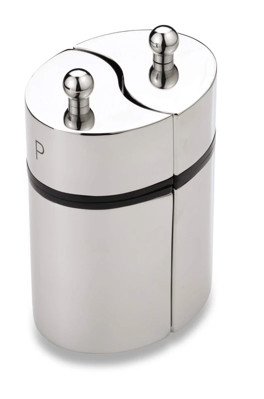 Grunwerg MM-1586S Complimates Mix & Match Interlocking Flavour Creators 2 Piece Pepper Salt Mill with Ceramic Gears, 18/8 Stainless Steel, Satin Finish