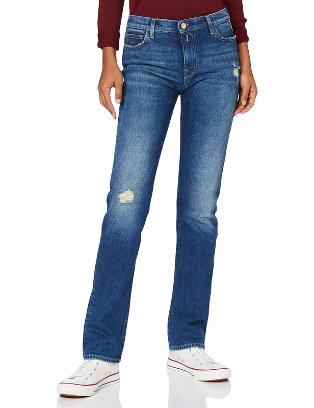 REPLAY Women's JULYE Jeans, 009 Medium Blue, 28W / 32L