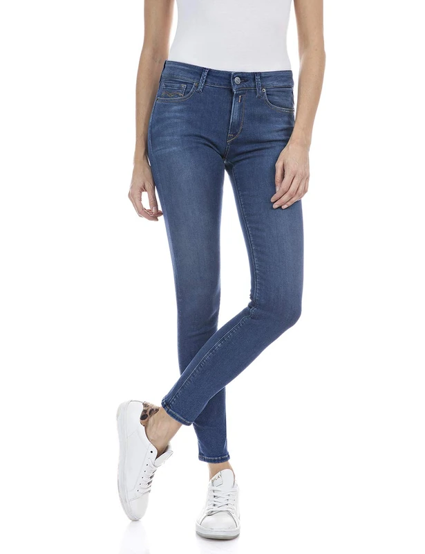 REPLAY Women's New Luz Skinny Jeans (Pack of 7), 0093 Medium Blue, 23W x 32L