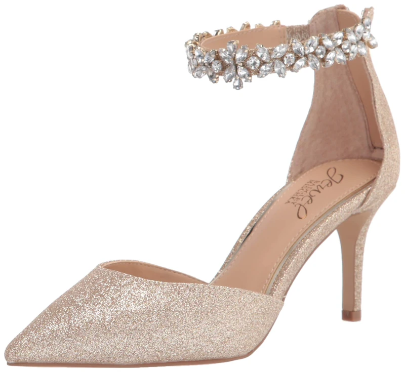 Jewel Badgley Mischka Women's Raleigh Pump, Lt. Gold, 4 UK
