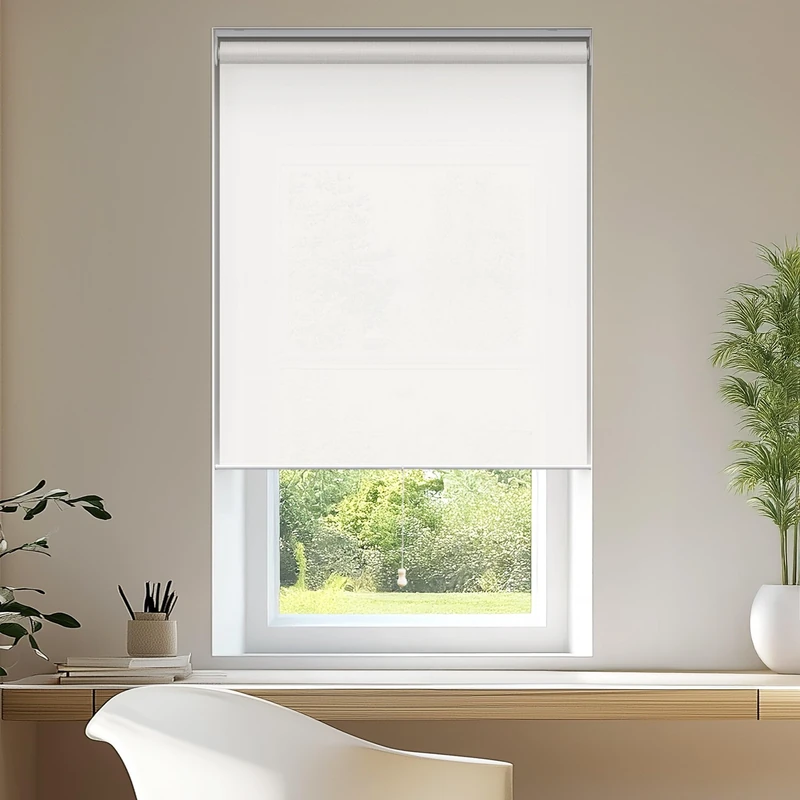 CHICOLOGY Roller Window Shades, Window Blinds, Window Shades for Home, Roller Shades, Window Treatments, Window Blinds Cordless, Door Blinds, Urban White (Light Filtering), 37"W X 72"H