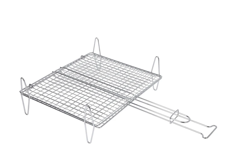 Sauvic Approved for Meat or Fish 50 x 50 cm with Grill Legs for Barbecue, Steel
