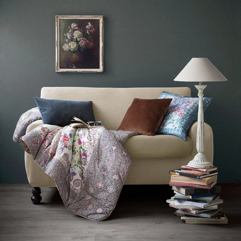 Caleffi - Melange Solid Color 3 Seater Sofa Cover Cream - Image 1