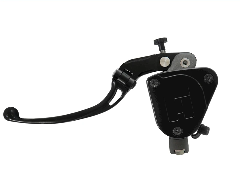 ACCOSSATO PK038N-L-20-NRST Forged Clutch Pump19X20 with Integrated Tray, Long Jointed Pomello, Aluminium CNC Machine, Grey Body with Black Lever