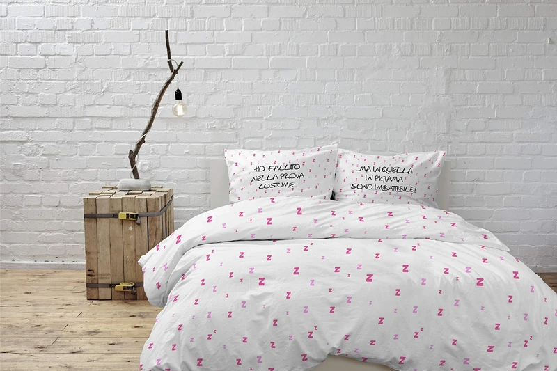 Italian Bed Linen Duvet Cover Set with Digital Print, Cotton, Shine 12, 2 Places