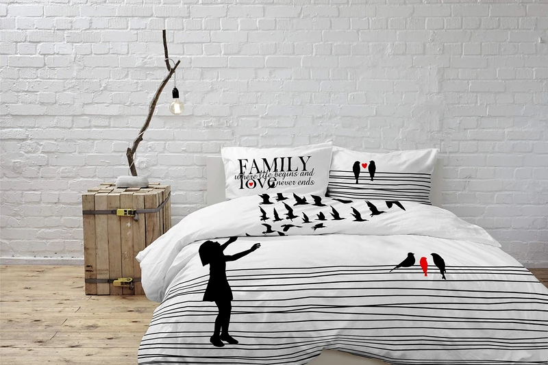 Italian Bed Linen Duvet Cover Set with Digital Print, Cotton, Shine 04, 2 Places