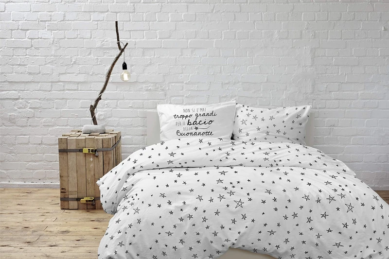 Italian Bed Linen Duvet Cover Set with Digital Print, Shine 01, 2 Places