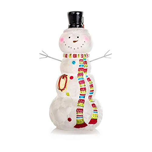 EUROCINSA Snowman Matte White Crystal with Red and Green Scarf with No Batteries 12 x 25 cm 4pcs One Size