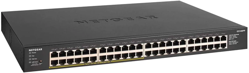 NETGEAR 48 Port PoE Switch GS348PP - Ethernet Splitter - Ethernet Switch - Ethernet Hub - Plug-and-Play - Silent Operation - Desktop or Wall Mount