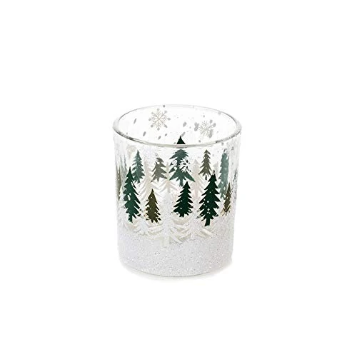 EUROCINSA Ref. 29042 Set of 12 Glass Glasses with Christmas Motifs 7Ø x 8cm 1 Set, White, One Size