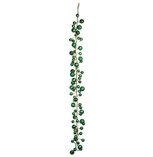 EUROCINSA Ref. 28526 Matte-Brightness Green Ball Garland with 30 Lights (without Batteries) 180 cm 1pc, PVC/LED, One Size
