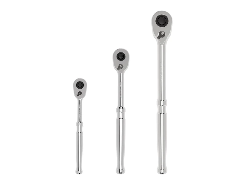 TEKTON 1/4, 3/8, 1/2 Inch Drive Quick-Release Ratchet Set (3-Piece) | SRH91100