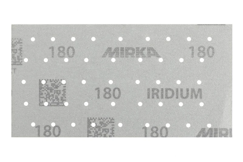 Mirka Iridium Premium Sandpaper 93x180mm Hook & loop 45-Hole, Grit 220, 50 pcs/For sanding paint, putty, primer, wood, steel, mineral materials, plastic.
