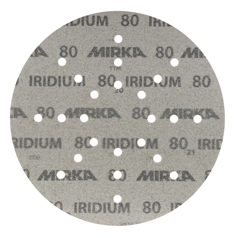 Mirka Iridium Sandpaper Ø 225mm Hook & loop, Grit 80/25 pcs/For drywall sanders, wall and ceiling sanders/Sanding of paint, putty, primer, wood, steel, mineral materials, plastic, glass fibre