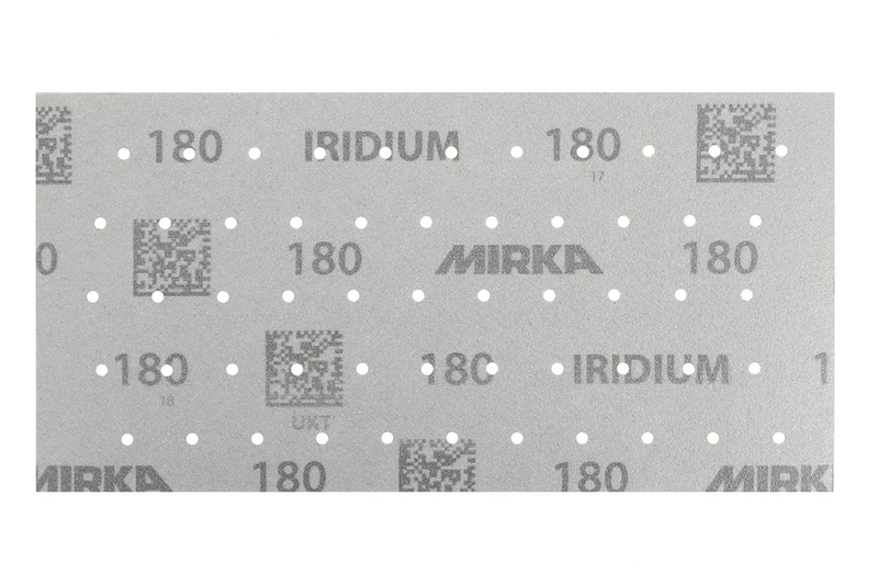 Mirka Iridium Premium Sandpaper 115x230mm / Hook & loop / 55-hole/Grit 180/50 pcs/For sanding paint, putty, primer, wood, steel, mineral-based materials, plastic