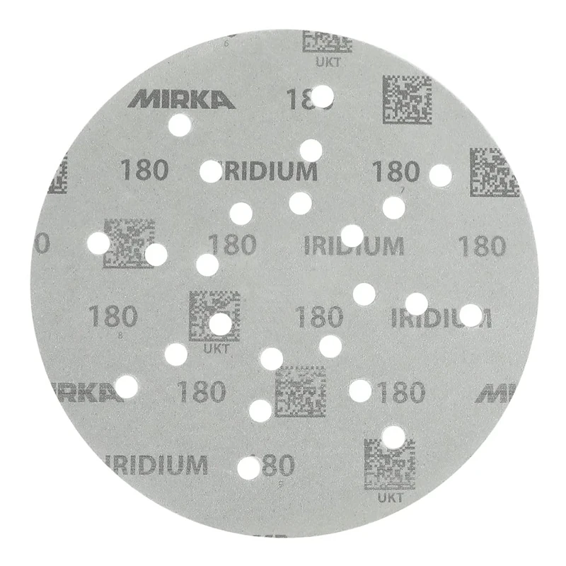 Mirka Iridium Sandpaper Ø 225mm Hook & loop, Grit 180/25 pcs/For drywall sanders, wall and ceiling sanders/Sanding of paint, putty, primer, wood, steel, mineral materials, plastic, glass fibre