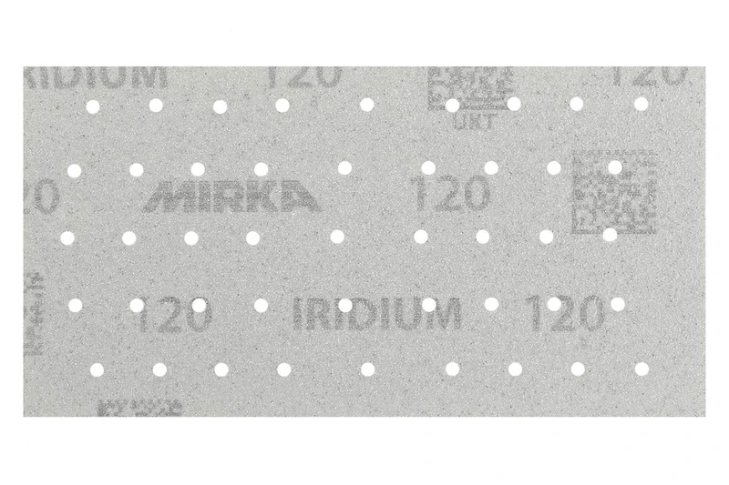 Mirka Iridium Premium Sandpaper 93x180mm Hook & loop 45-Hole, Grit 150, 50 pcs/For sanding paint, putty, primer, wood, steel, mineral materials, plastic.