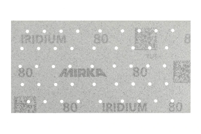 Mirka Iridium Premium Sandpaper 93x180mm Hook & loop 45-Hole, Grit 60, 50 pcs/For sanding paint, putty, primer, wood, steel, mineral materials, plastic.