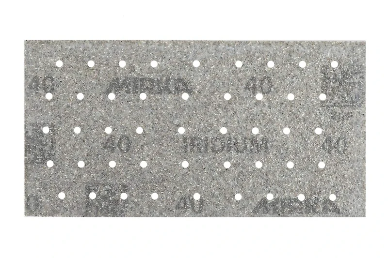 Mirka Iridium Premium Sandpaper 93x180mm Hook & loop 45-Hole, Grit 40, 50 pcs/For sanding paint, putty, primer, wood, steel, mineral materials, plastic.