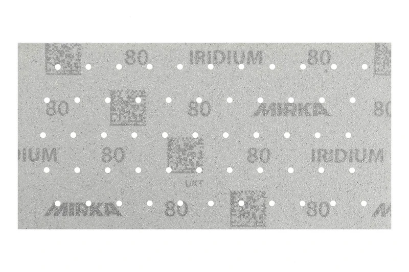 Mirka Iridium Premium Sandpaper 115x230mm / Hook & loop / 55-hole/Grit 80/50 pcs/For sanding paint, putty, primer, wood, steel, mineral-based materials, plastic