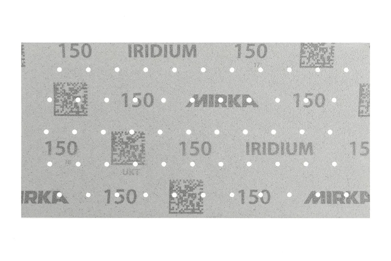 Mirka Iridium Premium Sandpaper 115x230mm / Grip / 55-hole / Grit 150 / 50 pcs / For sanding paint, putty, primer, wood, steel, mineral-based materials, plastic