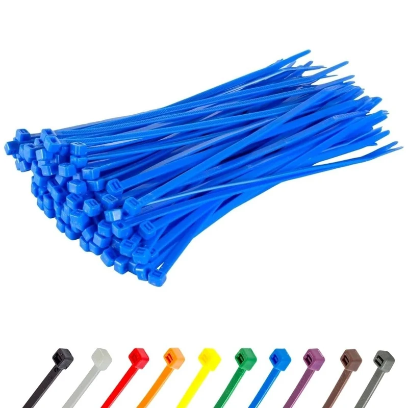GTSE 100-Pack Blue Cable Ties 200mm x 2.5mm - UV Nylon Zip Ties