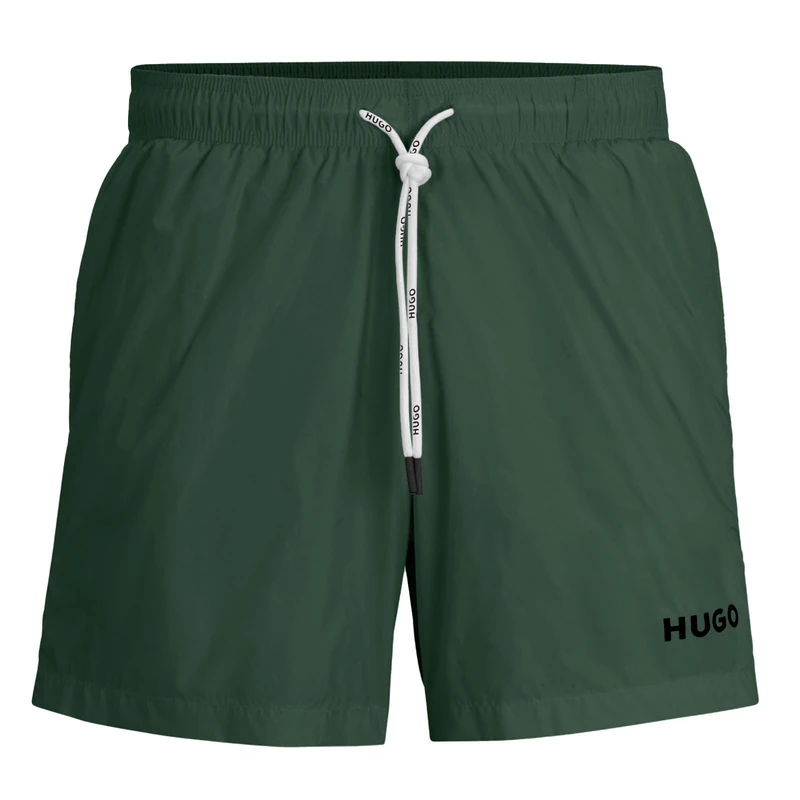 Hugo Men's Haiti Logo Quick Dry Recycled Fabric Swim Shorts, Open Green343, S