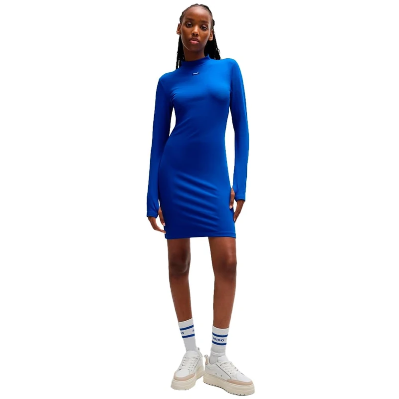 Hugo Women's Nilla_b Jersey Dress, Open Blue, XL